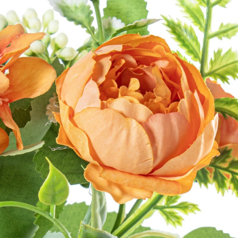 Ramo Peonias Naranja Poliéster 27cm - Image 3