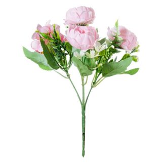 Ramo Peonias Rosa Poliéster 27cm