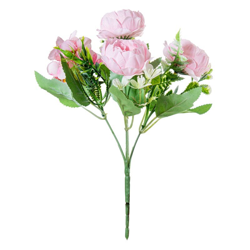 Ramo Peonias Rosa Poliéster 27cm