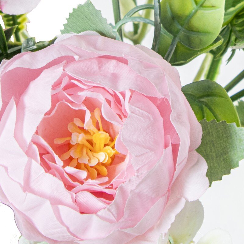 Ramo Peonias Rosa Poliéster 27cm - Image 3