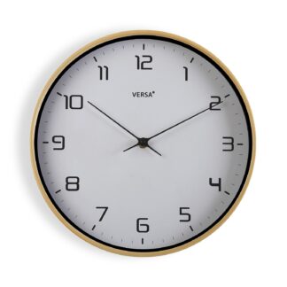 RELOJ BLANCO ACABADO MADERA
