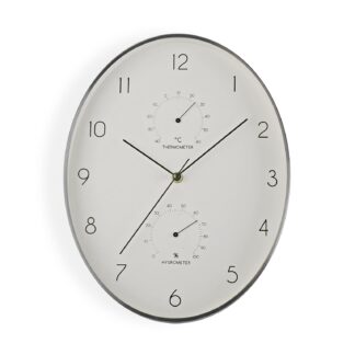 RELOJ COCINA OVALADO PLATA