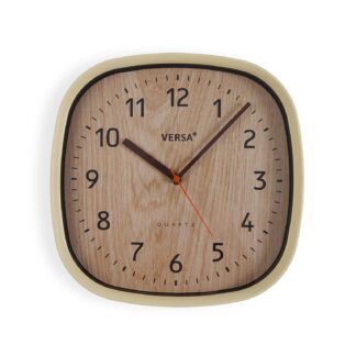 RELOJ DE PARED CUADRADO MADERA CL 31CM