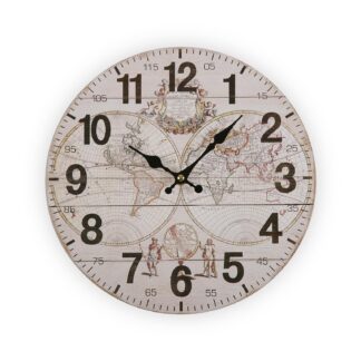 RELOJ MADERA WORLD 28CM