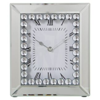 Reloj Sobremesa Espejo C/brillantes, Pila: 1xaa No Incluida 22x6x26cm, Esfera:16x20cm