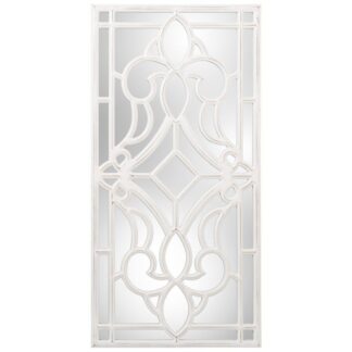 Retablo Madera Calado C/espejo Blanco Decapé 40x80x1,4cm, Madera: Dm