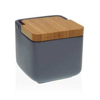 SALERO AZUL CEMENTO TAPA BAMBU