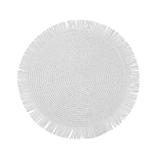 SALVAMANTEL CON FLECOS BLANCO