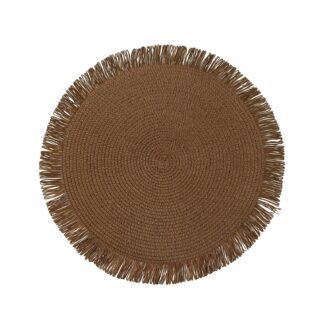 SALVAMANTEL CON FLECOS MARRON CLARO