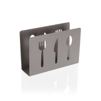 SERVILLETERO CUBIERTOS METALICO GRIS