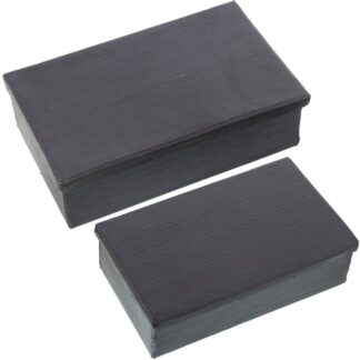 Set 2 Cajas Aluminio Tallado Negro 23x14x7+28x18x8cm