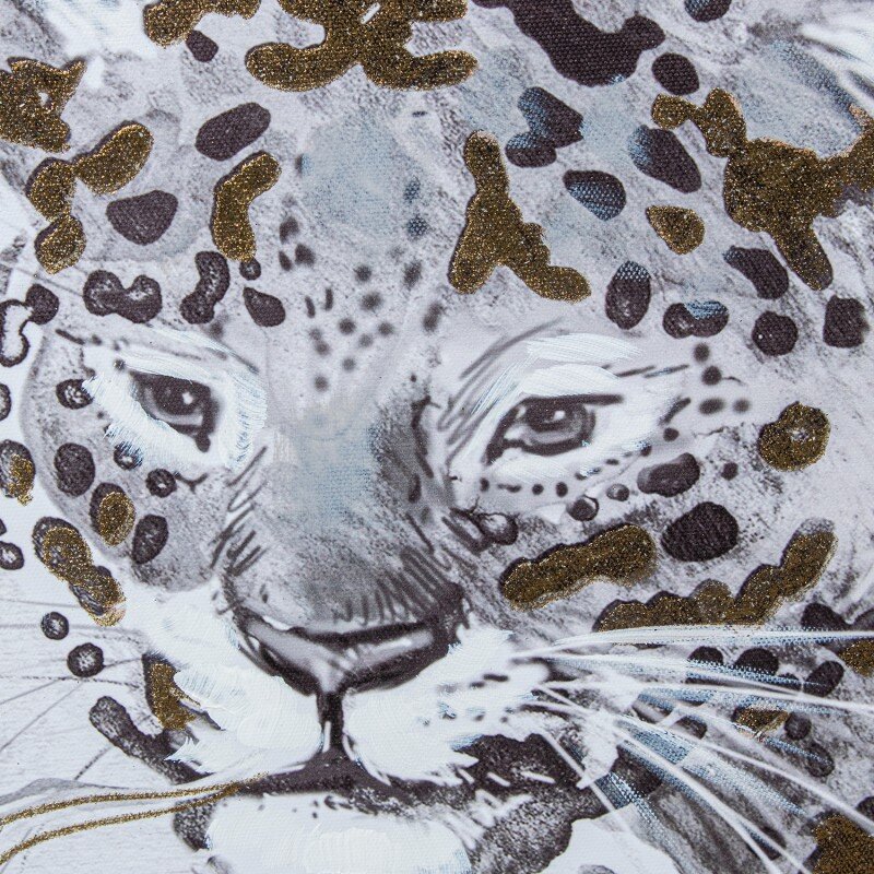 Set 2 Cuadros 22335-80x80cm Leopardo C/marco Abs Negro 80x3,5x80cm - Image 4