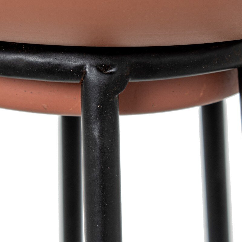 Set 2 Maceteros Metal Color Terracota/ Pie Negro Ø26x90+ø23x71cm - Image 5