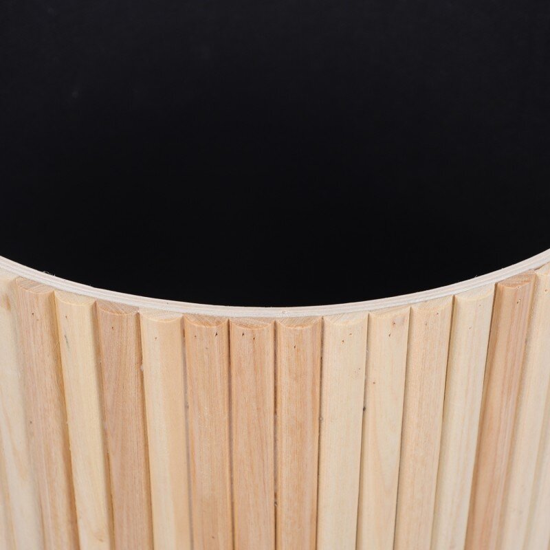 Set 2 Pufs Madera Natural C/tapa Rosa Acolchada Ø36x44cm+ø32x38cm - Image 3