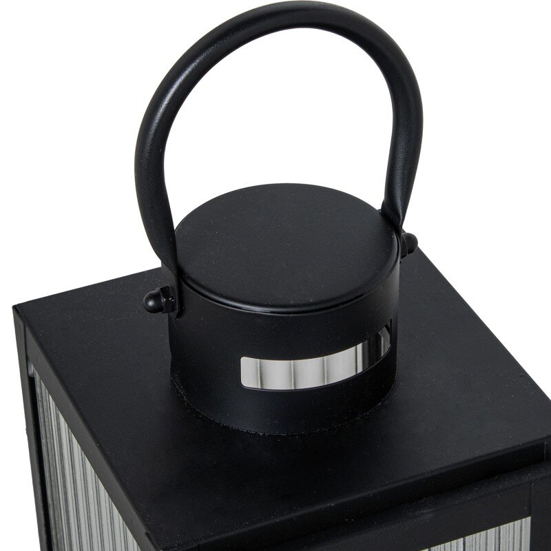 Set 3 Faroles Portavelas Metal Negro 11x10x22+13x12x32+17x16x40cm - Image 3