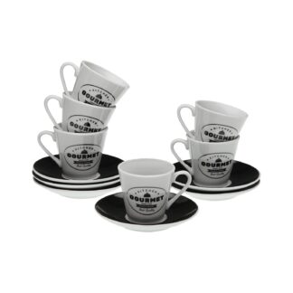 SET 6 TAZAS CAFE CON PLATO GOURMET