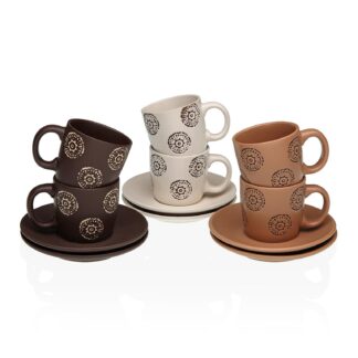 SET 6 TAZAS CAFE CON PLATO HAUWA