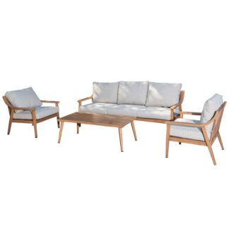 Set Sofa 3p+2 Sillones+mesa Centro Aluminio 75x72x73/200x72x73/128x47x40
