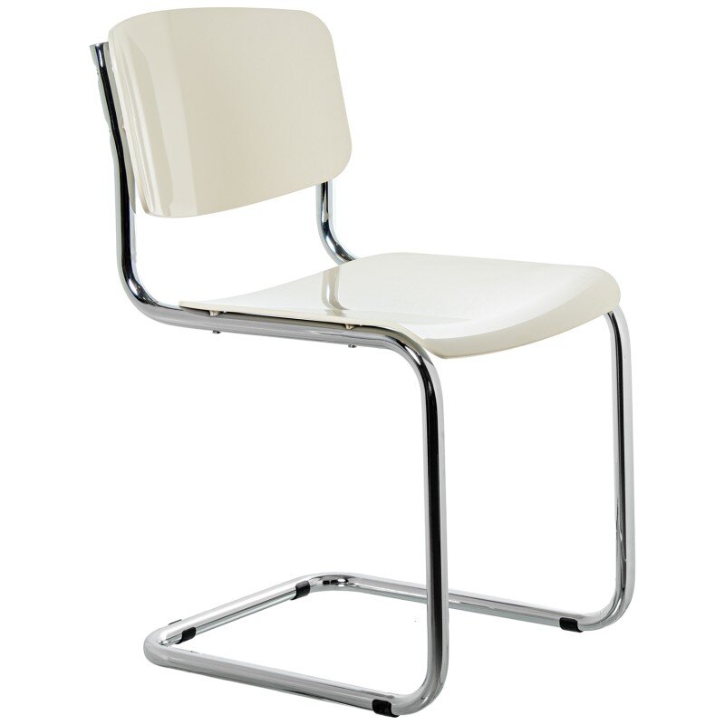 Silla Abs Blanca Patas Metal Cromado 43x57x81cm Alt. Asiento:47cm