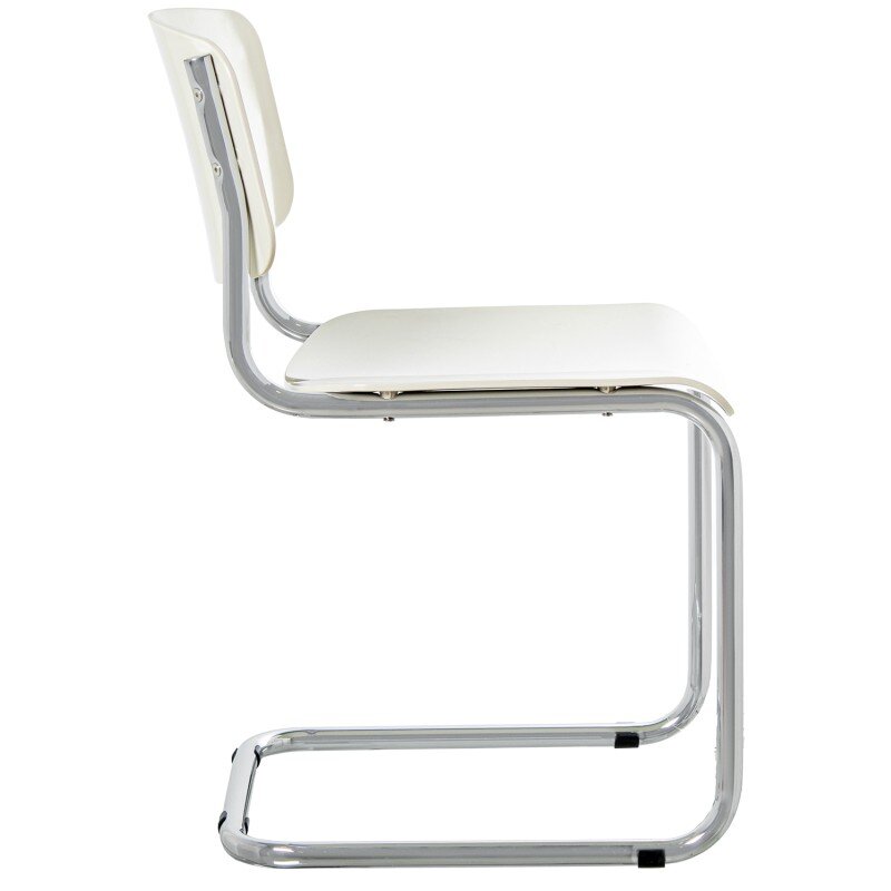 Silla Abs Blanca Patas Metal Cromado 43x57x81cm Alt. Asiento:47cm - Image 8