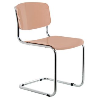 Silla Abs Rosa Patas Metal Cromado 43x57x81cm Alt. Asiento:47cm