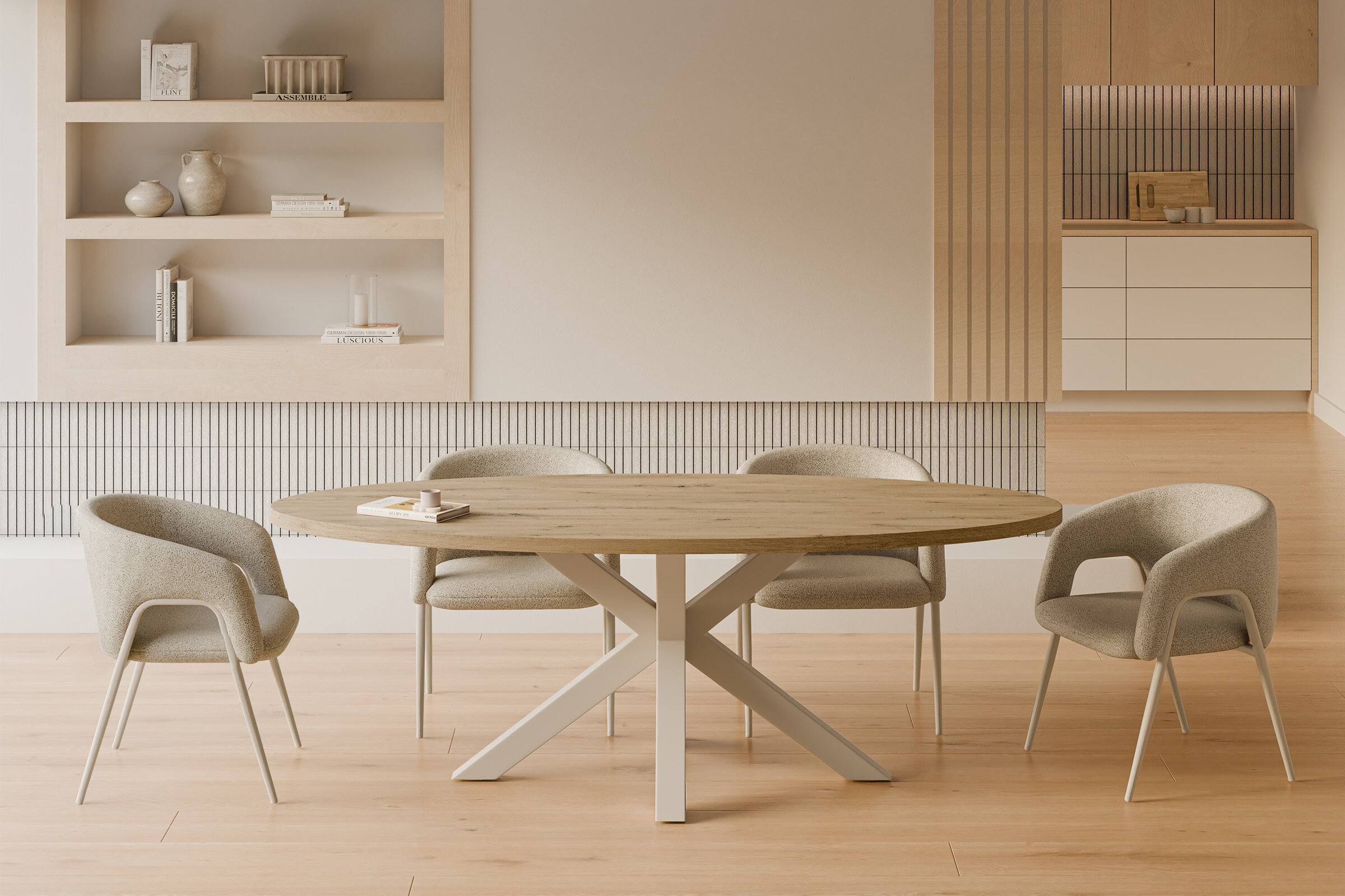 Silla ANNELI beige (pata beige)
