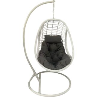 Sillón Colgante Mimbre/metal Blanco +95090+95091+95092 95x71x120cm