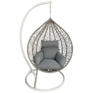 Sillón Colgante Mimbre/metal Crema +95093+95094+95095 100x70x120cm