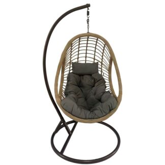 Sillón Colgante Mimbre/metal Negro +95087+95088+95089 95x71x120cm