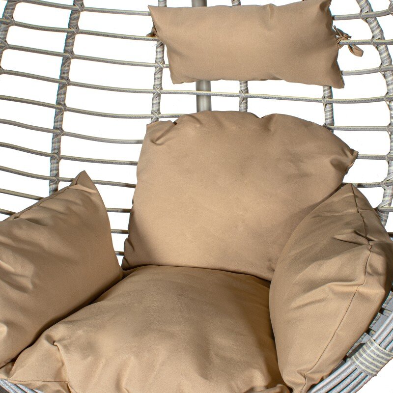 Sillón Colgante Ratán Artif/metal Blanca +91123+91124+91226 117x106x198cm Cest.117x75x118 - Image 4