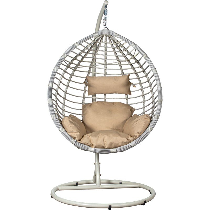 Sillón Colgante Ratán Artif/metal Blanca +91123+91124+91226 117x106x198cm Cest.117x75x118 - Image 7
