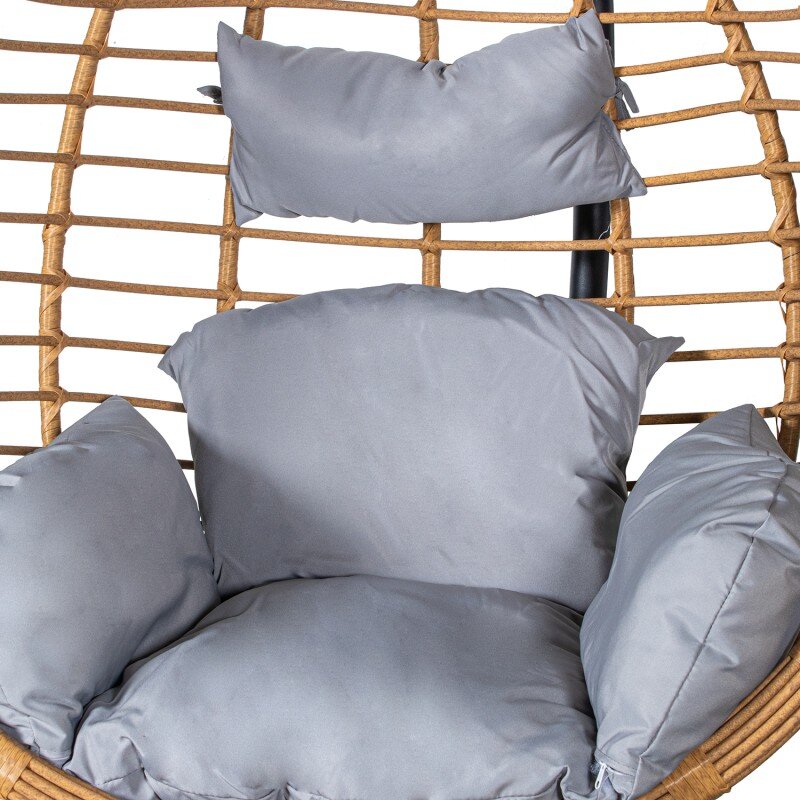 Sillón Colgante Ratán Artif/metal Nat/neg +91121+91122+91225 117x106x198cm Cest.117x75x118 - Image 5