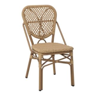 Silla Exterior Aluminio/ratán Natural 46x60,5x87cm Apilable