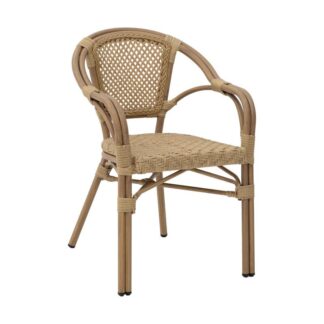 Silla Exterior Aluminio/ratán Natural 56x58x85cm Apilable