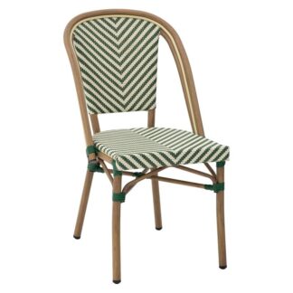 Silla Exterior Aluminio/textilene Franjas Verde 47x60x88cm Apilable
