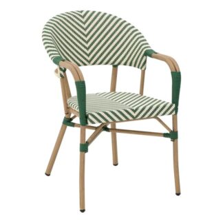 Silla Exterior Aluminio/textilene Franjas Verde 57x61x85cm Apilable