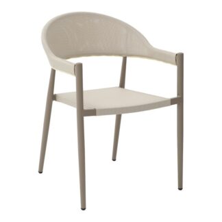 Silla Exterior Aluminio/textilene Natural 56x56x77cm Apilable