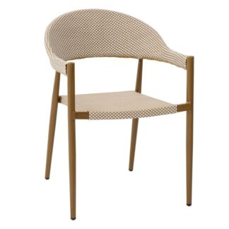 Silla Exterior Aluminio/textilene Natural 56x56x77cm Apilable