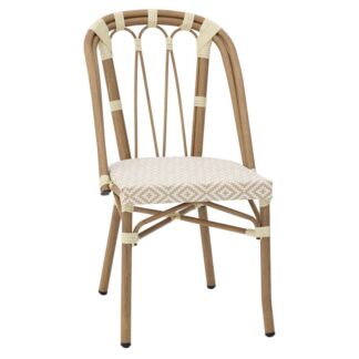 Silla Exterior Aluminio/textilene Rombos Beige 45x57x84cm Apilable