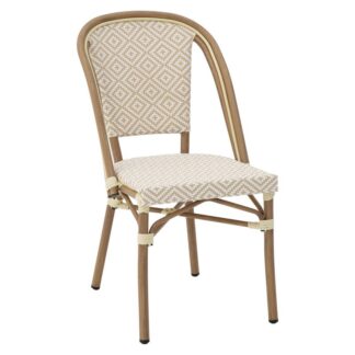 Silla Exterior Aluminio/textilene Rombos Beige 47x60x88cm Apilable