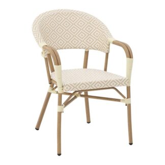 Silla Exterior Aluminio/textilene Rombos Beige 57x61x85cm Apilable