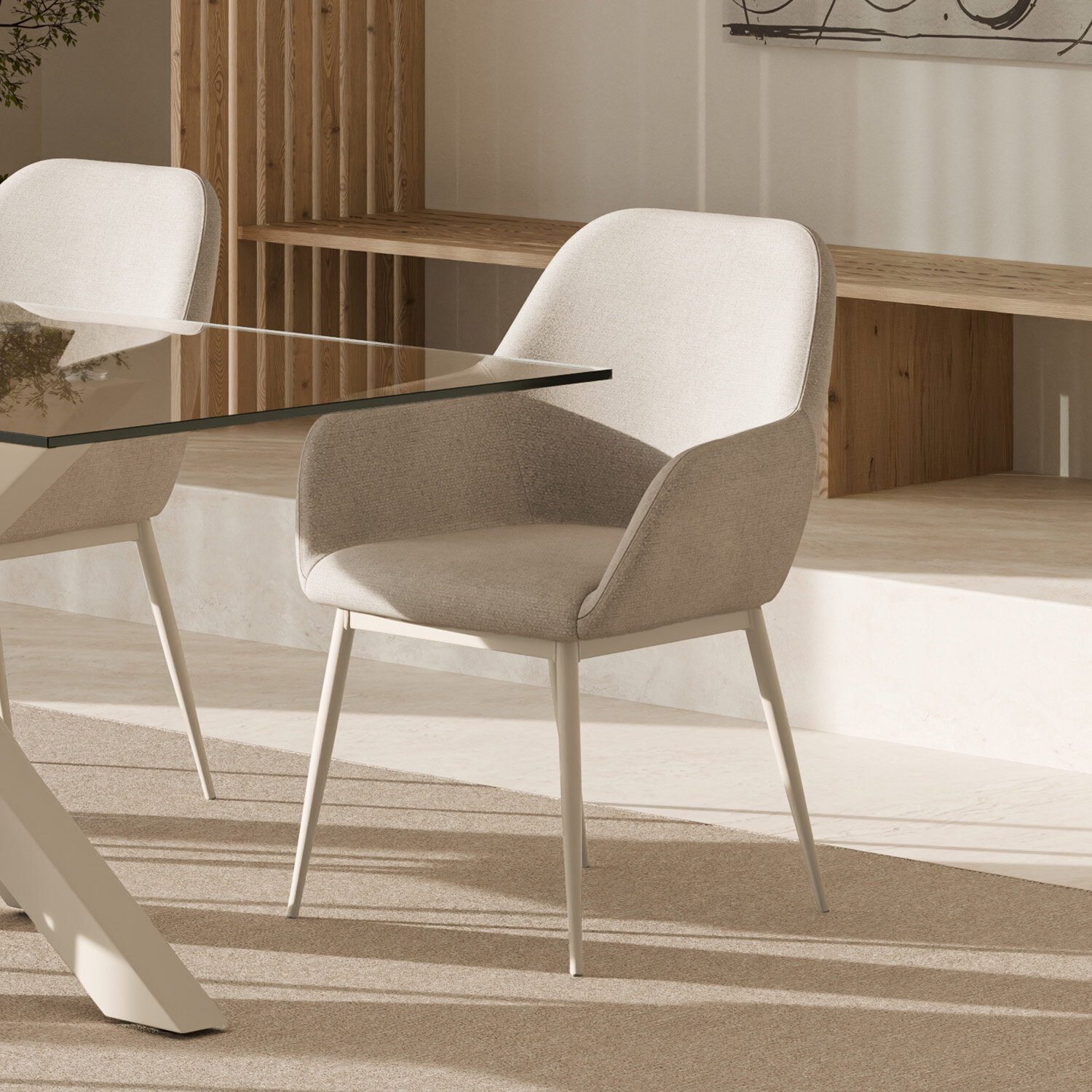 Silla ISABELLA beige (pata beige) - Image 2