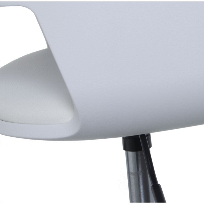 Silla Pp Blanco C/ruedas, Giratoria, Altura Ajustable 62x62x77/87cm,alt.asnto:40/50 - Image 4