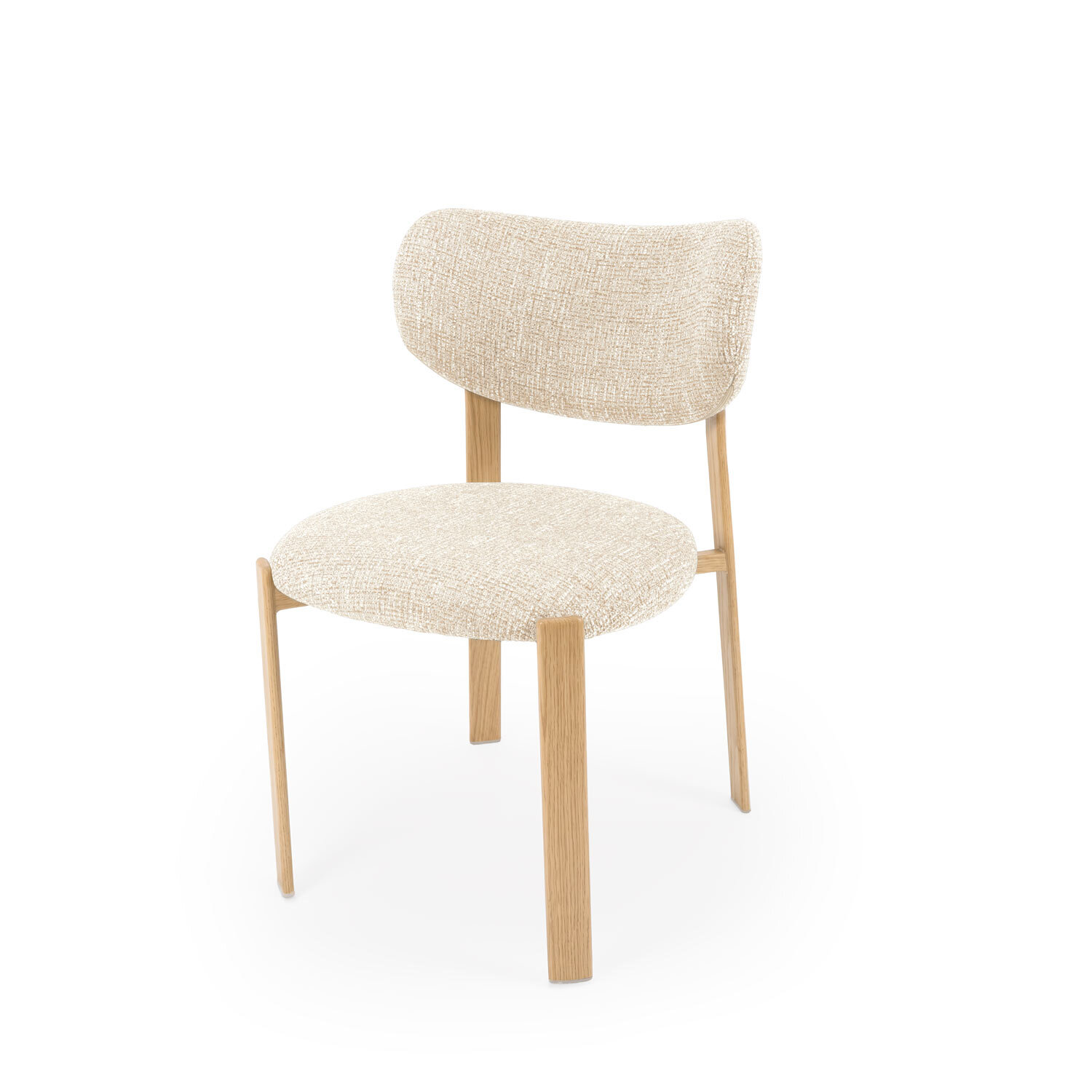 Silla RUMI beige (pata símil roble)