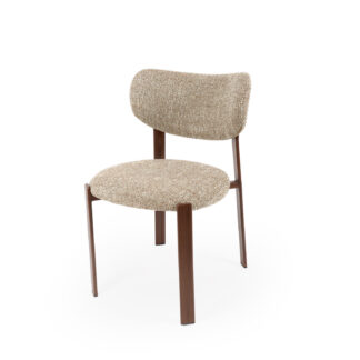 Silla RUMI taupe (pata símil nogal)
