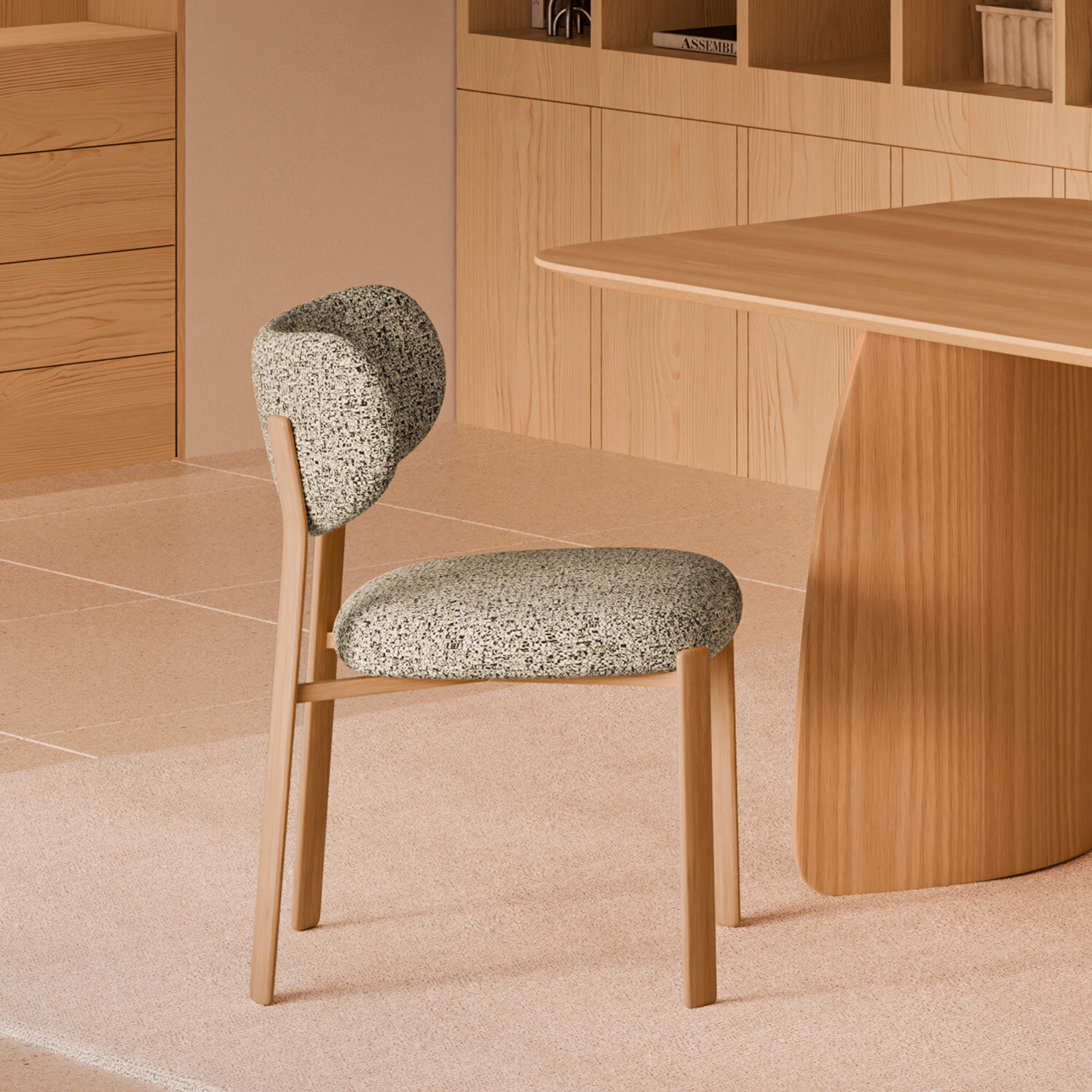 Silla RUMI verde (pata símil roble) - Image 2