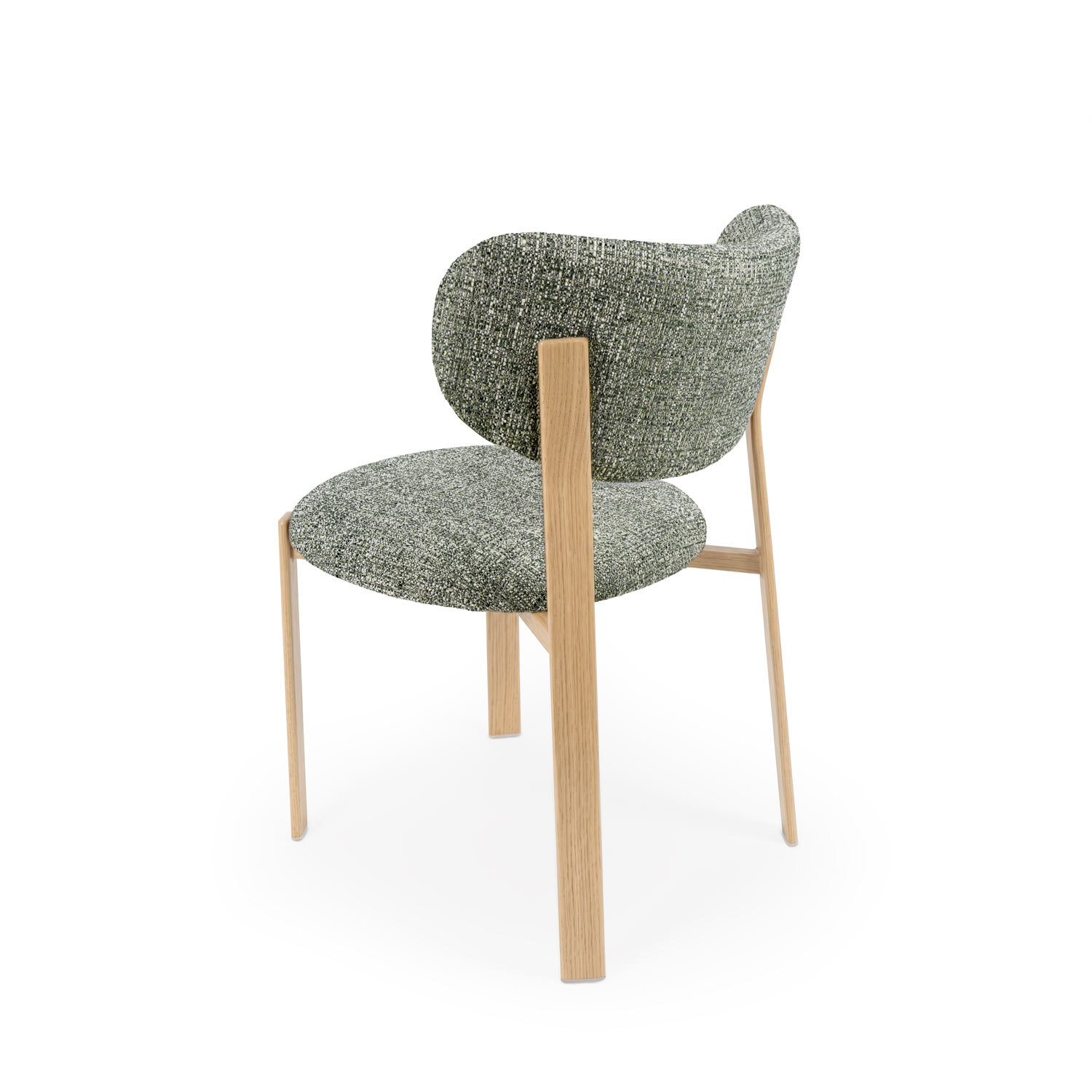 Silla RUMI verde (pata símil roble) - Image 4