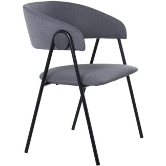 Silla Tela Gris C/patas Metal Negro, Políester 55x57x82cm Alt.asiento:46,5cm