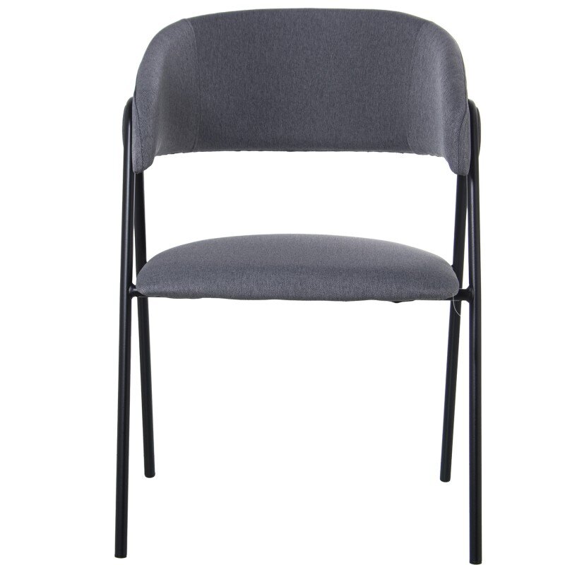 Silla Tela Gris C/patas Metal Negro, Políester 55x57x82cm Alt.asiento:46,5cm - Image 3