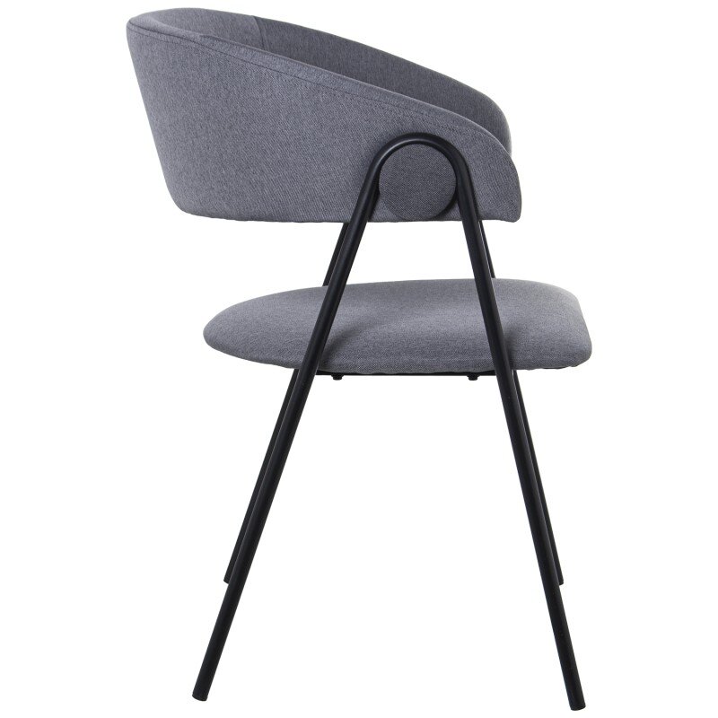 Silla Tela Gris C/patas Metal Negro, Políester 55x57x82cm Alt.asiento:46,5cm - Image 4